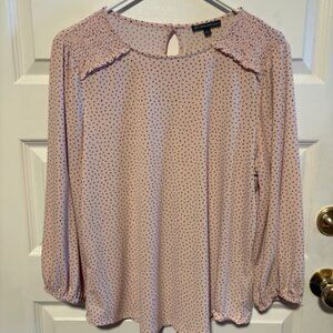 Adrianna Papell Pink Heart Blouse Size Large